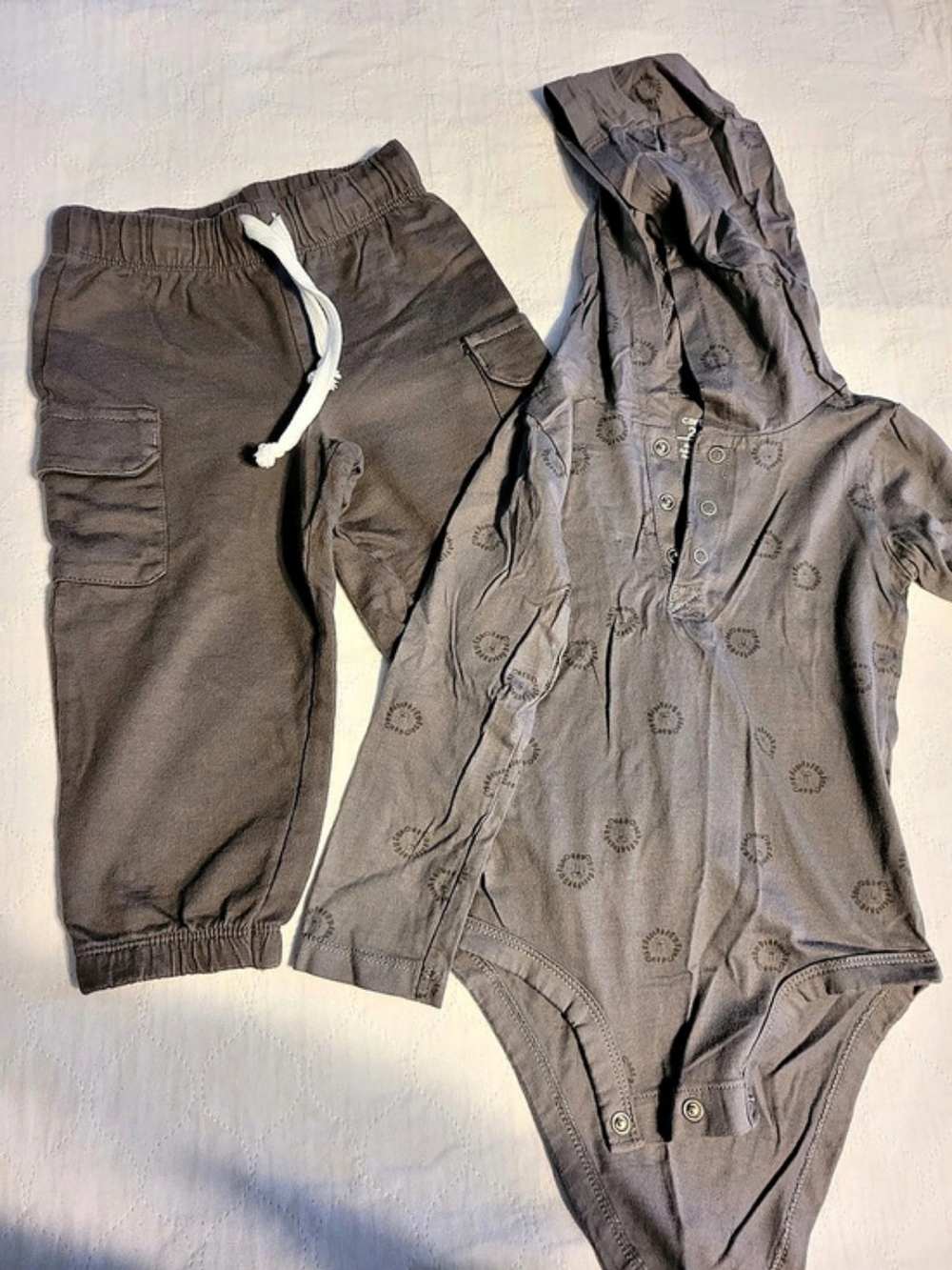 Carter's Baby 3M Gray Hooded Outfit Set